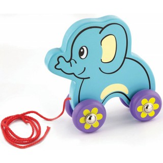 Traukiamas medinis žaislas vaikams | Drambliukas | Pull - Along Elephant | Viga 50091