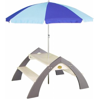 Medinis iškylos stalas su skėčiu ir suoliukais vaikams | Axi A031.021.00