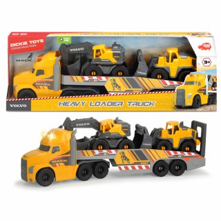Volvo žaislinis sunkvežimis vilkikas 70 cm su 2 traktoriais | Garso ir šviesos efektai | Dickie 3729012