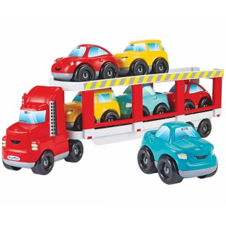 Žaislinė mašina vilkikas 41 cm su 6 mašinėlėmis | Ecoiffier 3289