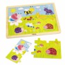 Žaislinė medinė dėlionė vaikams | 24 detalės | Vabzdžiai | Puzzle | Viga 50199
