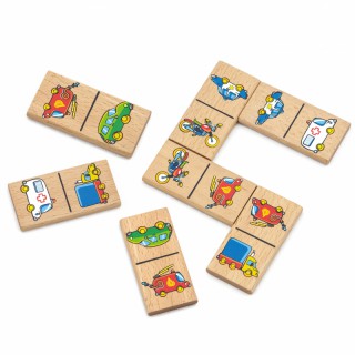 Medinis domino žaidimas vaikams - 28 detalės | Transporto priemonės | Viga 59623