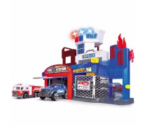 Žaislinis SOS gelbėjimo stotis - ugniagesių ir policijos komisariatas + 2 automobiliai | Dickie 3719021