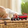 Žaislinis traktorius 30 cm su priekaba ir šviesomis ir garsais | Happy Massey Ferguson | Dickie 4115002