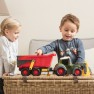 Žaislinis didelis 65 cm traktorius su priekaba | Happy Fendt Trailer | Dickie 4119000