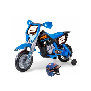 Akumuliatorinis motokroso motociklas su šalmu | Vaikams nuo 3 metų | Rider 6V Cross | Feber