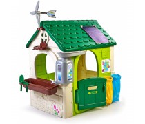 Vaikiškas žaidimų namelis saulės baterija, eko rūšiavimu ir vėjo malūnėliu | Feber 