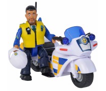 Žaislinis policijos motociklas su Malcolmo figūrėle ir priedais | Fireman Sam | Simba