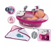 Žaislinė lėlės vonelė su vandens masažu, dušu, šviesa ir priedais | Baby Nurse | Smoby 220362