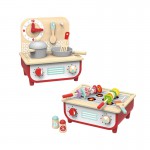 Žaislinė medinė virtuvėlė su kepsnine ir priedais | Tooky TF327