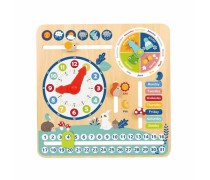 Žaislinis medinis edukacinis laikrodis su kalendoriumi ir metų laikais | Anglų kalba | Tooky TF329