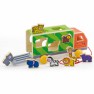 Žaislinė traukiama medinė mašina - rūšiuoklis su safari gyvūnais | Viga 50344