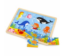 Žaislinė medinė dėlionė vaikams | 16 detalių | Vandenynas | Puzzle | Viga 51451