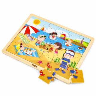 Žaislinė medinė dėlionė vaikams | 24 detalės | Vasara | Puzzle | Viga 51270