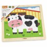 Medinė dėlionė vaikams | 9 detalės | Karvė | Puzzle | Viga 51438