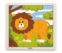 Medinė dėlionė vaikams | 9 detalės | Liūtas | Puzzle | Viga 51442