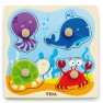 Medinė dėlionė vaikams | Jūros gyvūnai | Viga 50132