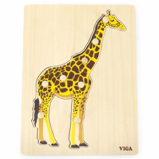 Montesori medinė dėlionė vaikams | Žirafa | Puzzle | Viga 44605