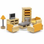 Žaisliniai mediniai baldai lėlių namams | Svetainė | PolarB | Viga 44037