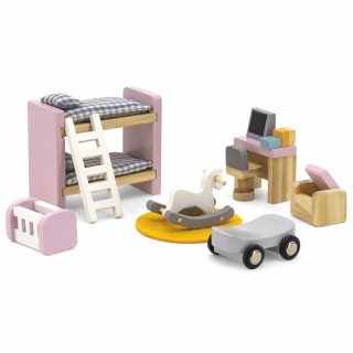 Žaisliniai mediniai baldai lėlių namams | Vaikų kambarys | PolarB | Viga 44036
