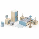 Žaisliniai mediniai baldai lėlių namams | Miegamasis | PolarB | Viga 44035