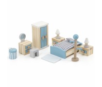 Žaisliniai mediniai baldai lėlių namams | Miegamasis | PolarB | Viga 44035