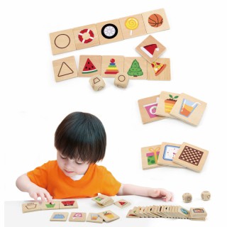 Medinis stalo žaidimas vaikams | Domino - formos | Viga 44506