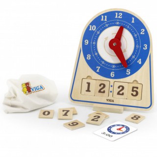 Žaislinis medinis edukacinis laikrodis | Viga 44547