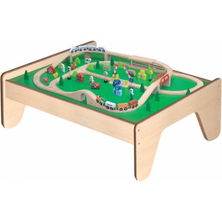 Didelis medinis dvipusis žaidimų stalas vaikams | Viga 50284