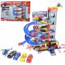 Žaislinis automobilių garažas su trasa, 4 mašinėlėmis ir sraigtasparniu + priedai | Woopie 30456