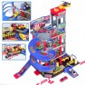 Žaislinis automobilių garažas su trasa, 4 mašinėlėmis ir sraigtasparniu + priedai | Woopie 30456