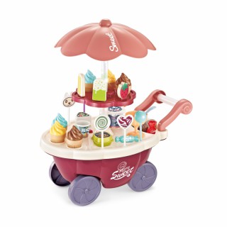 Žaislinė ledų parduotuvė ant ratų | Su saldumynais 36 vnt. | Šviesos ir garso efektai | Woopie 29993