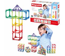 Žaislinis magnetinis konstruktorius vaikams | 110 vnt. | Woopie 40093