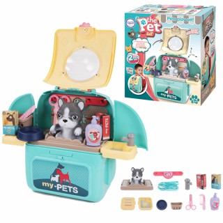 Žaislinis nešiojamas šuniuko priežiūros rinkinys 2in1 kuprinėje | Woopie 30630