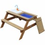 Medinis iškylos smėlio ir vandens stalas vaikams | Su kriaukle ir suoliukais | Emily | Axi A031.030.00