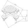 Keturvietis medinis pikniko - iškylos stalas vaikams | Ufo | Axi A031.002.01