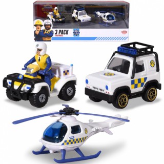 Žaislinė ugniagesio Semo policijos mašina, keturratis ir malūnsparnis | Fireman Sam | Dickie 3092006