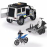 Žaislinis policijos visureigis automobilis su priekaba, motociklu, dviračiu ir vyro figūrėlė | Mercedes Benz | Dickie 3837023