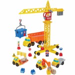 Žaislinis statybinių mašinėlių rinkinys su kranu ir priedais | Abrick | Ecoiffier 2999