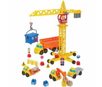 Žaislinis statybinių mašinėlių rinkinys su kranu ir priedais | Abrick | Ecoiffier 2999