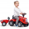 Paspiriama mašina traktorius su priekaba ir priedais: grėbliukas su kastuvu - vaikams nuo 1 iki 3 metų | Baby Mc Cormick | Falk
