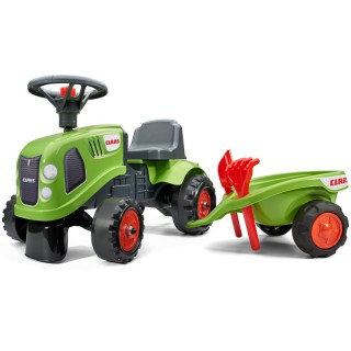 Paspiriama mašina traktorius su priekaba ir priedais: grėbliukas su kastuvu - vaikams nuo 1 iki 3 metų | CLAAS | Falk