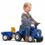 Paspiriama mašina traktorius su priekaba ir priedais: grėbliukas su kastuvu - vaikams nuo 1 iki 3 metų | New Holland | Falk