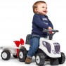 Paspiriama mašina traktorius su priekaba ir priedais: grėbliukas su kastuvu - vaikams nuo 1 iki 3 metų | Valtra | Falk