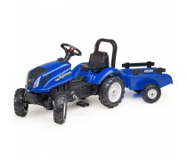 Vaikiškas minamas traktorius su kaušu ir priekaba vaikams nuo 2 iki 5 metų | New Holland | Falk 3080AB