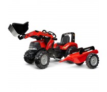 Vaikiškas minamas traktorius su kaušu ir priekaba vaikams nuo 3 iki 7 metų | Case | Falk 996AM