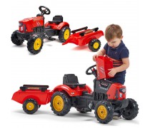 Vaikiškas minamas traktorius su priekaba vaikams nuo 2 iki 5 metų | Supercharger | Falk