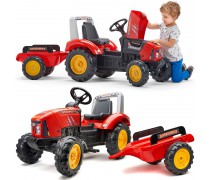 Vaikiškas minamas traktorius su priekaba vaikams nuo 3 iki 7 metų | Supercharger | Falk 2020AB