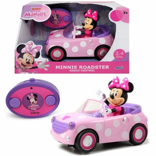 Žaislinė 19 cm mašinėlė kabrioletas su nuotolinio valdymo pultu ir figūrėle | Pelytė Minnie | Minnie Mouse RC Roadster | Jada