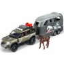 Žaislinė metalinė 25 cm mašinėlė su priekaba žirgams vežti | Land Rover | Majorette